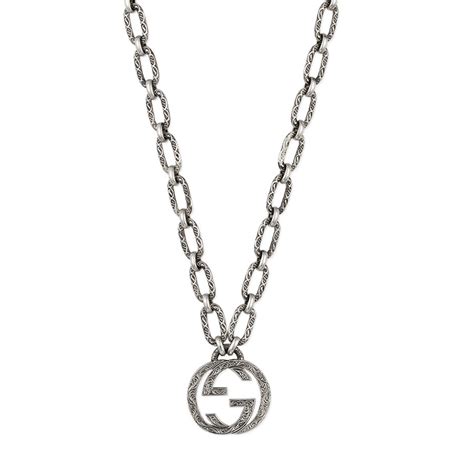 silver gucci link chain|Gucci Interlocking chain necklace in 925 sterling silver .